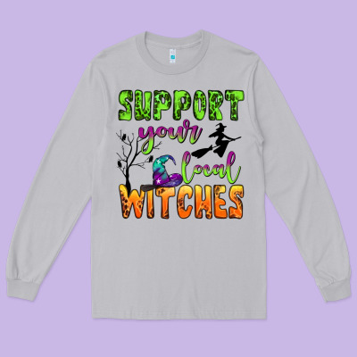 Support Your Local Witches Long Sleeve Tee Designed By Bundleandbundleshop