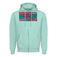 Seafoam pink roses mama of girls license plate Zipper Hoodie - Artiststas