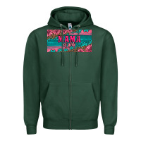 Sports Green pink roses mama of girls license plate Zipper Hoodie - Artiststas