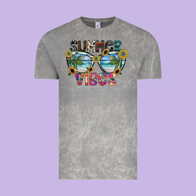 Summer Vibes Vintage Tee Designed By Sublimationcraftshop