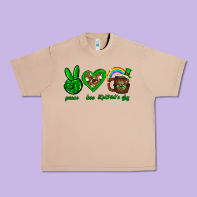 Peace Love Luck St. Patrick's Day Urban Heavy Tee Designed By Neo Western