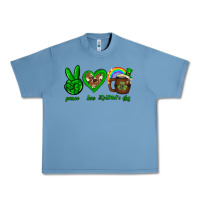 Pebble Blue Peace love luck St. Patrick's Day Urban Heavy Tee - Neo Western