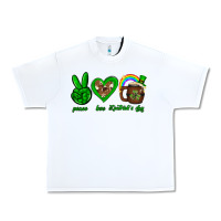 White Peace love luck St. Patrick's Day Urban Heavy Tee - Neo Western