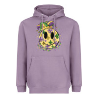 Lavender smiley face mardi gras Heavyweight Hoodie - MaliasSmallBusiness