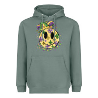 Sage smiley face mardi gras Heavyweight Hoodie - MaliasSmallBusiness