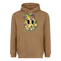 Toasted Coconut smiley face mardi gras Heavyweight Hoodie - MaliasSmallBusiness