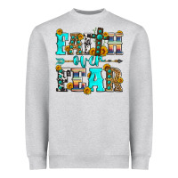 Heather Grey faith over fear Heavyweight Sweatshirt - Zillion Design Studio