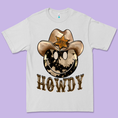 Howdy Smiley Face Premium Tee Designed By Barkaloodesign