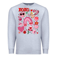 Heather Grey cute valentines day Premium Sweatshirt - MaliasSmallBusiness