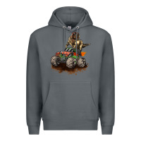 Rock monster truck and t rex dinosaur Premium Hoodie - LillyAllenDesigns