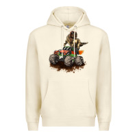 Sandshell monster truck and t rex dinosaur Premium Hoodie - LillyAllenDesigns