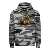 Slate Camo monster truck and t rex dinosaur Premium Hoodie - LillyAllenDesigns