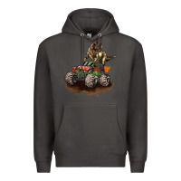 Smoke monster truck and t rex dinosaur Premium Hoodie - LillyAllenDesigns