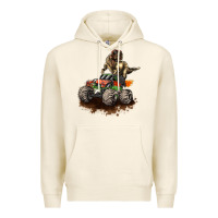 Tofu monster truck and t rex dinosaur Premium Hoodie - LillyAllenDesigns