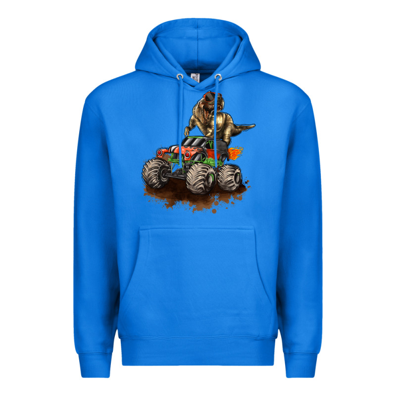Monster Truck And T Rex Dinosaur Premium Hoodie by LillyAllenDesigns | Teevron
