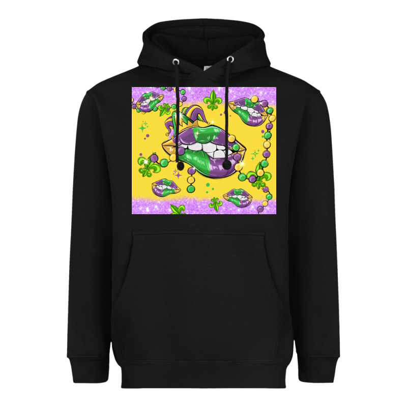Mardi Gras Lips Heavyweight Hoodie by MaliasSmallBusiness | Teevron