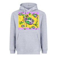 Heather Grey mardi gras lips Heavyweight Hoodie - MaliasSmallBusiness