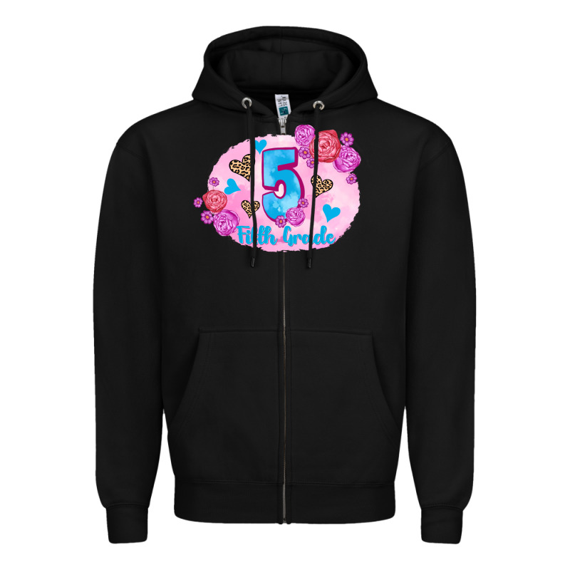 Back To School Flowers Fifth Grade 3200x2400 Zipper Hoodie by AdoDesignShop | Teevron