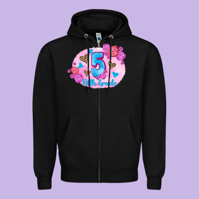 Back To School Flowers Fifth Grade 3200x2400 Zipper Hoodie Designed By Adodesignshop