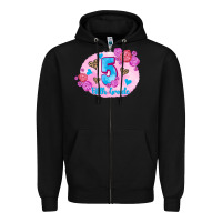 Black back to school flowers fifth grade 3200x2400 Zipper Hoodie - AdoDesignShop
