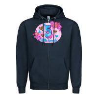 Navy back to school flowers fifth grade 3200x2400 Zipper Hoodie - AdoDesignShop
