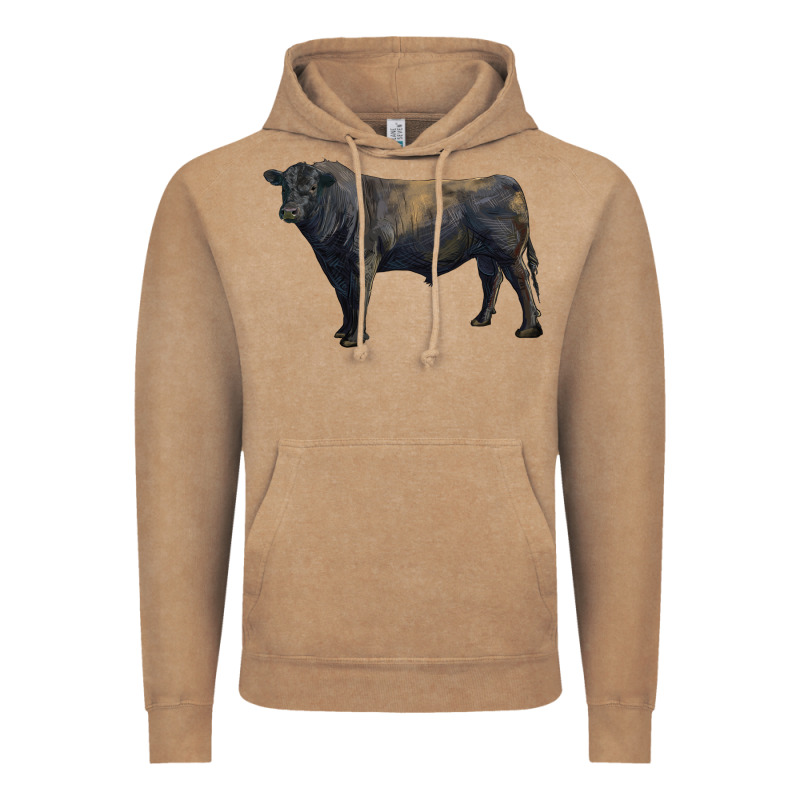 Black Angus Bull Vintage Hoodie by RanaPortraitStore | Teevron