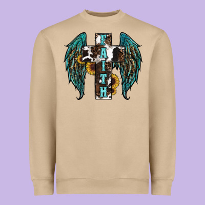 Western Wings Cross Heavyweight Sweatshirt Designed By Ranaportraitstore
