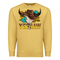 Antique Gold yeehaw bull skull Premium Sweatshirt - NancyCooperArtShop