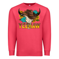 Cardinal yeehaw bull skull Premium Sweatshirt - NancyCooperArtShop