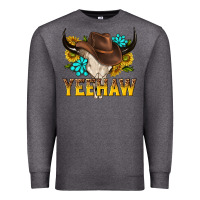 Charcoal Heather yeehaw bull skull Premium Sweatshirt - NancyCooperArtShop