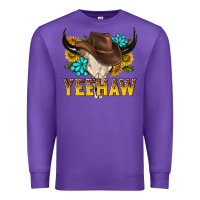 Purple yeehaw bull skull Premium Sweatshirt - NancyCooperArtShop