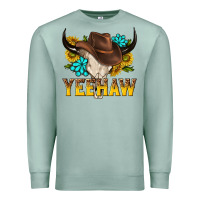 Seafoam yeehaw bull skull Premium Sweatshirt - NancyCooperArtShop