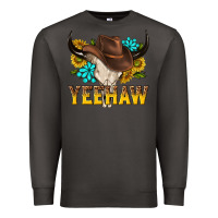 Smoke yeehaw bull skull Premium Sweatshirt - NancyCooperArtShop