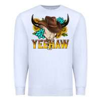 White yeehaw bull skull Premium Sweatshirt - NancyCooperArtShop