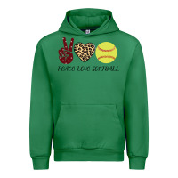Emerald Peace Love Softball Urban Hoodie - Bettercallsaul