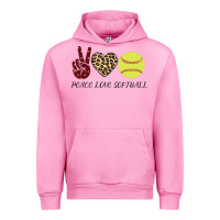 Fuchsia Pink Peace Love Softball Urban Hoodie - Bettercallsaul