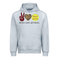 Heather Grey Peace Love Softball Urban Hoodie - Bettercallsaul