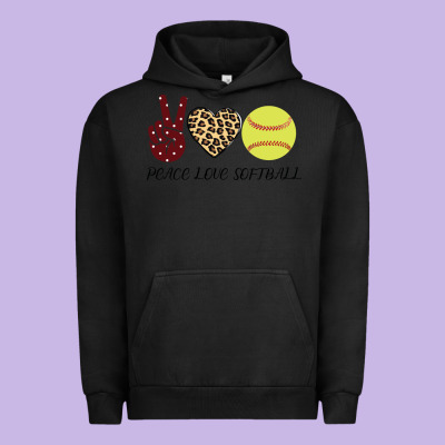 Peace Love Softball Urban Hoodie Designed By Bettercallsaul