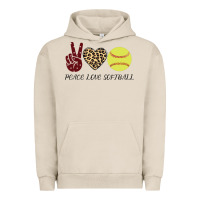 Pigment French Oak Peace Love Softball Urban Hoodie - Bettercallsaul