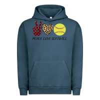 Pigment Midnight Navy Peace Love Softball Urban Hoodie - Bettercallsaul