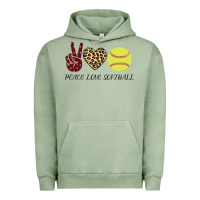 Pigment Oil Green Peace Love Softball Urban Hoodie - Bettercallsaul