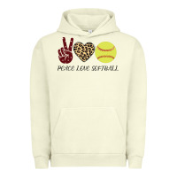 Pigment Pistachio Peace Love Softball Urban Hoodie - Bettercallsaul