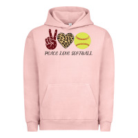 Pigment Salmon Peace Love Softball Urban Hoodie - Bettercallsaul