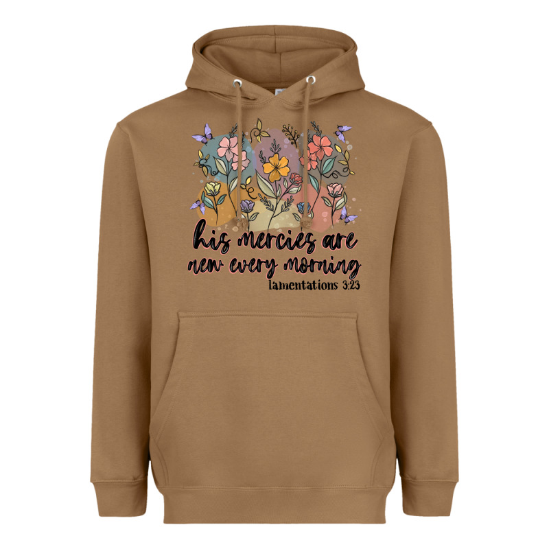 His Mercies Are New Every Morning Heavyweight Hoodie by MaliasSmallBusiness | Teevron