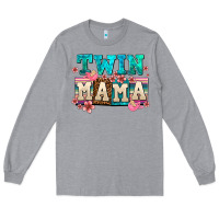 Heather Grey twin mama Long Sleeve Tee - AdoDesignShop
