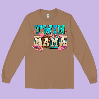Twin Mama Long Sleeve Tee Designed By Adodesignshop
