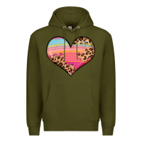 Army Green valentine s day colorful heart Premium Hoodie - LillyAllenDesigns