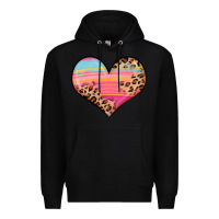Black valentine s day colorful heart Premium Hoodie - LillyAllenDesigns