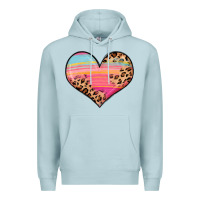 Blue Mist valentine s day colorful heart Premium Hoodie - LillyAllenDesigns