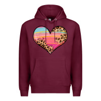 Burgundy valentine s day colorful heart Premium Hoodie - LillyAllenDesigns